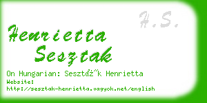 henrietta sesztak business card